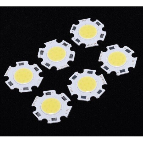 LED COB 11MM , PUTERE 3W ALB-RECE